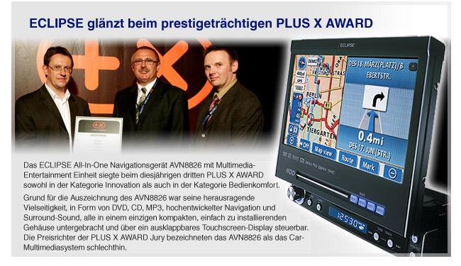 ECLIPSE gl&auml;nzt beim prestigetr&auml;chtigen PLUS X AWARD