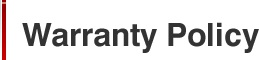 Warranty Policy